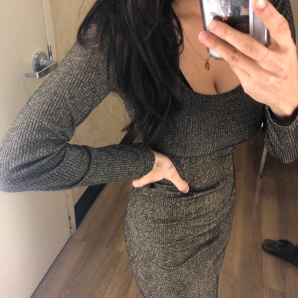 Urban Outfitters Gold Metallic Bodycon